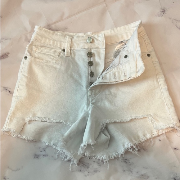 NWOT Good American High Waist Cut off White Denim Shorts - 0/25 - Picture 1 of 8